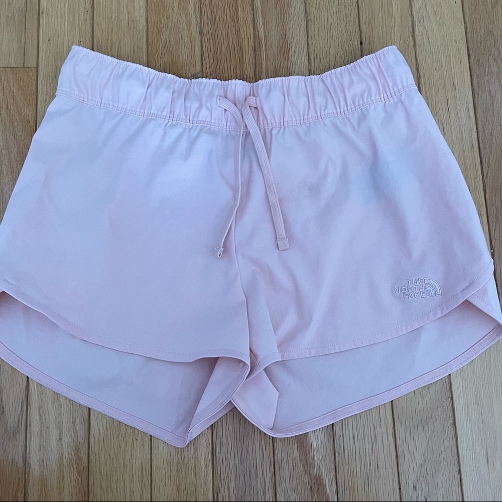 baby pink north face shorts